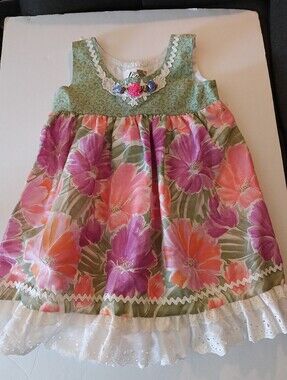 Vintage Lisa Maru Hawaiian Mumu Dress Girls Size 4 Keiki